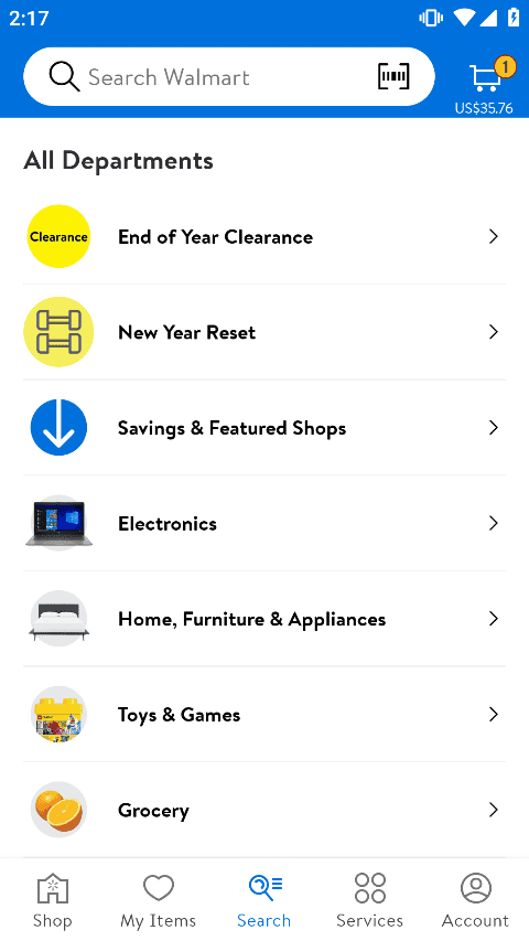 沃尔玛超市网上购物app(Walmart)